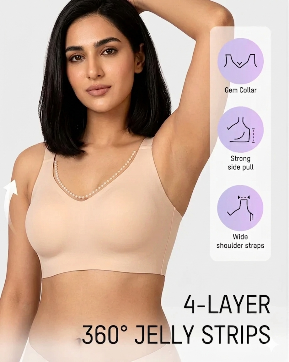 Comfortable Wireless Full Coverage Jelly Smoothing Bra - Instantly Lift. Shape. Breathe. All Day Long.
