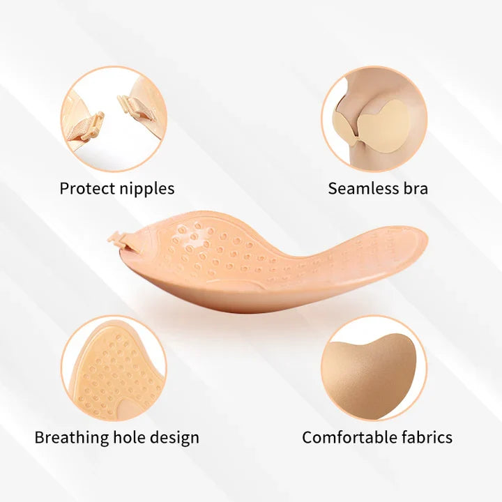 Strapless Push-Up Silicone Bra - Invisible Support